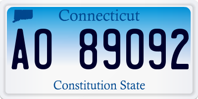 CT license plate AO89092