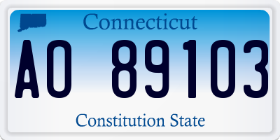 CT license plate AO89103