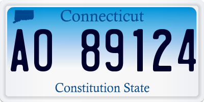 CT license plate AO89124