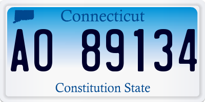 CT license plate AO89134