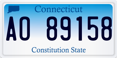 CT license plate AO89158
