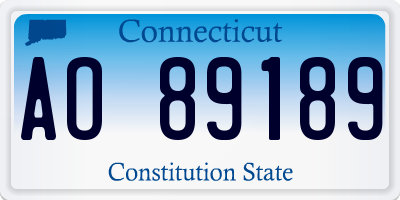 CT license plate AO89189