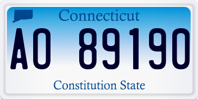 CT license plate AO89190