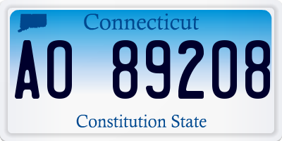CT license plate AO89208