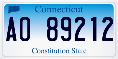 CT license plate AO89212
