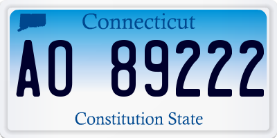 CT license plate AO89222