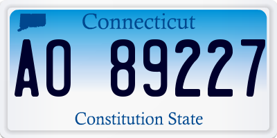 CT license plate AO89227