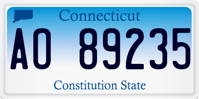 CT license plate AO89235