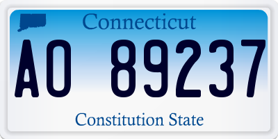 CT license plate AO89237