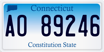 CT license plate AO89246