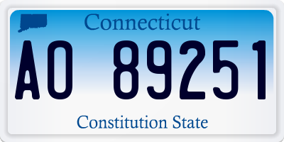 CT license plate AO89251