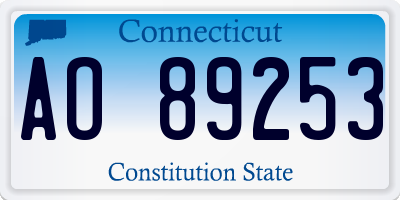 CT license plate AO89253