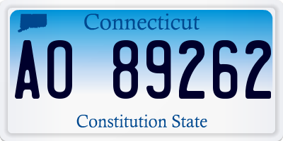 CT license plate AO89262