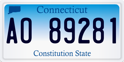 CT license plate AO89281