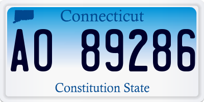 CT license plate AO89286