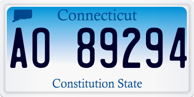 CT license plate AO89294
