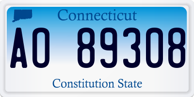 CT license plate AO89308