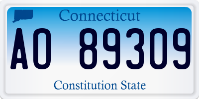 CT license plate AO89309