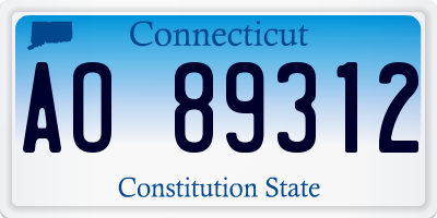 CT license plate AO89312