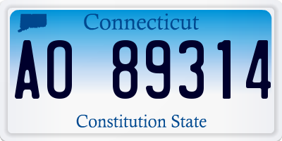 CT license plate AO89314