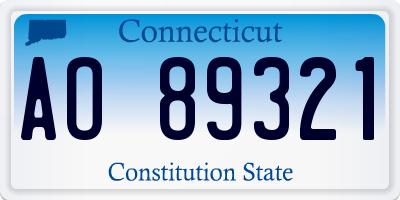 CT license plate AO89321