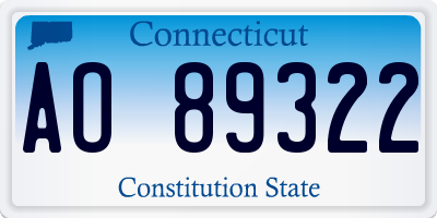 CT license plate AO89322