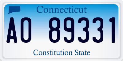 CT license plate AO89331