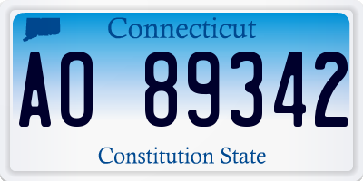 CT license plate AO89342