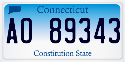 CT license plate AO89343