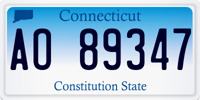 CT license plate AO89347