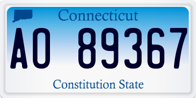 CT license plate AO89367
