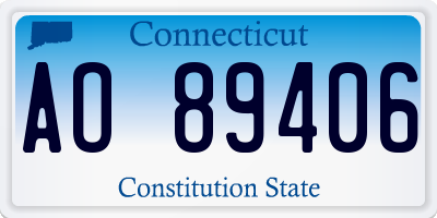 CT license plate AO89406