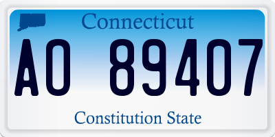 CT license plate AO89407