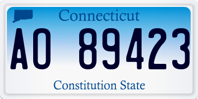 CT license plate AO89423