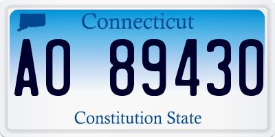 CT license plate AO89430