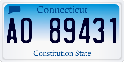 CT license plate AO89431