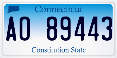 CT license plate AO89443