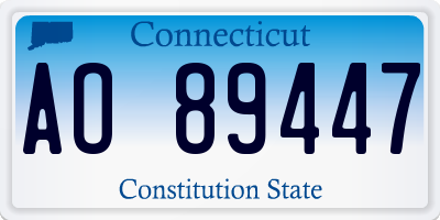 CT license plate AO89447