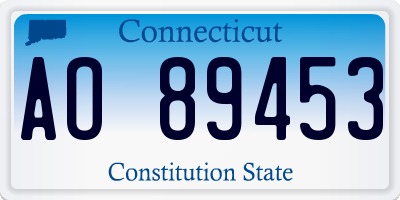 CT license plate AO89453