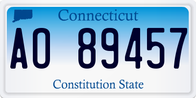 CT license plate AO89457
