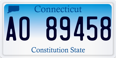 CT license plate AO89458