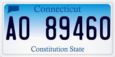 CT license plate AO89460