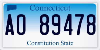 CT license plate AO89478