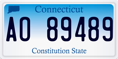 CT license plate AO89489