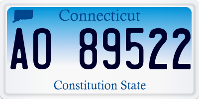 CT license plate AO89522