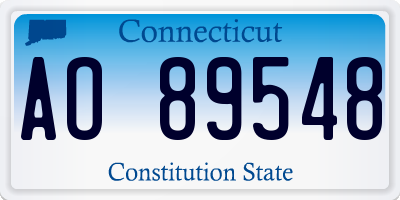 CT license plate AO89548