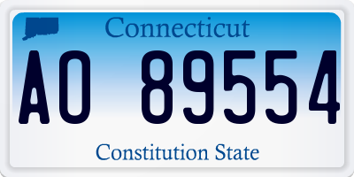 CT license plate AO89554