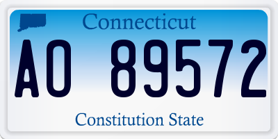 CT license plate AO89572