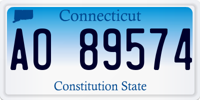 CT license plate AO89574