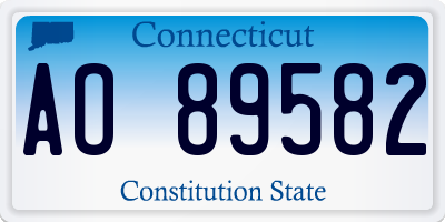 CT license plate AO89582